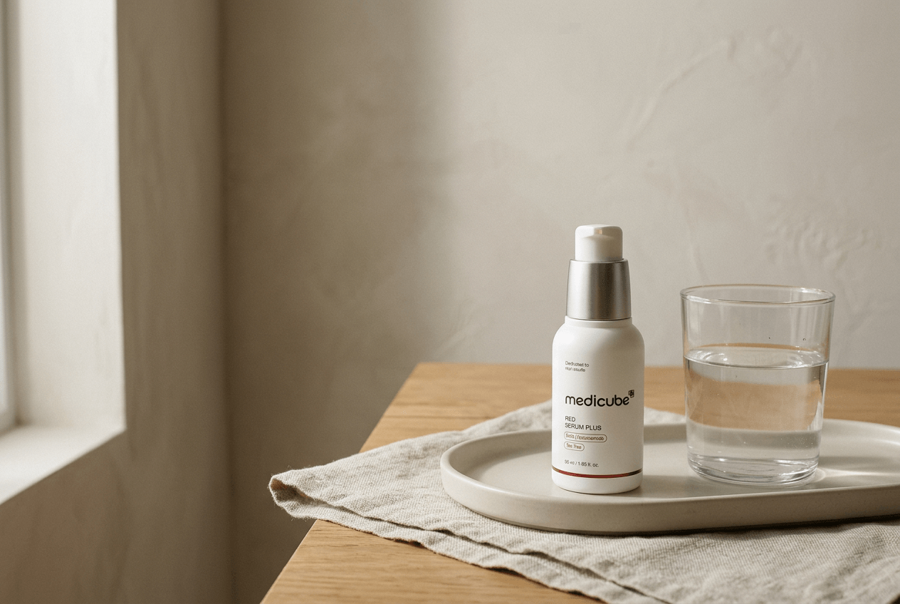 Medicube daily skincare shown in a clean routine layout.